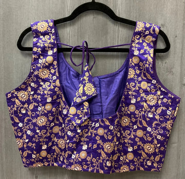 Front Opening Brocade Blouse Size 42 (Fits up to 44) - Designer Blouse