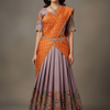 Kalamkari Half Saree Lehenga Set - Traditional Langa Voni