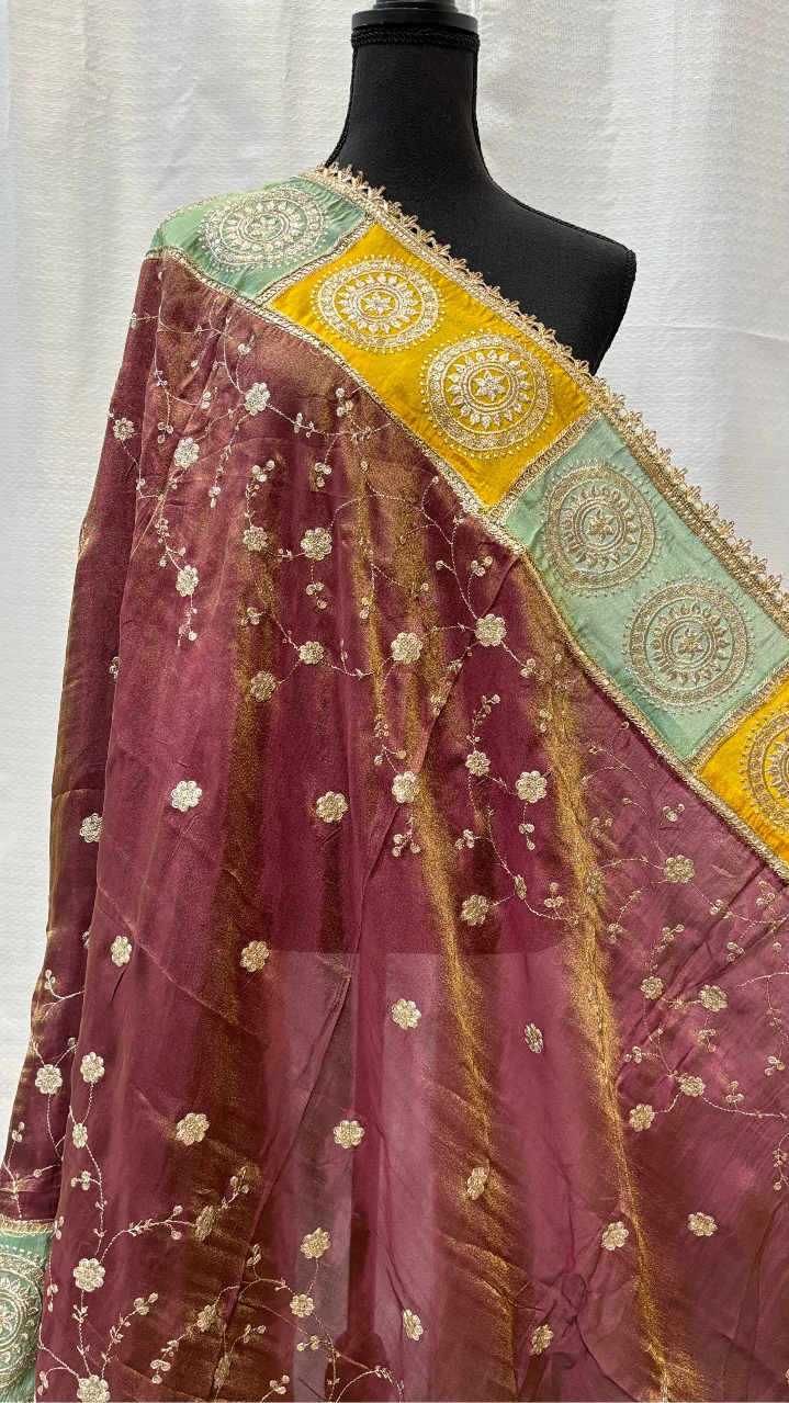 Organza Dupatta - Lively and Vivid - Perfect Tissue Organza Party Wear Dupatta image 1