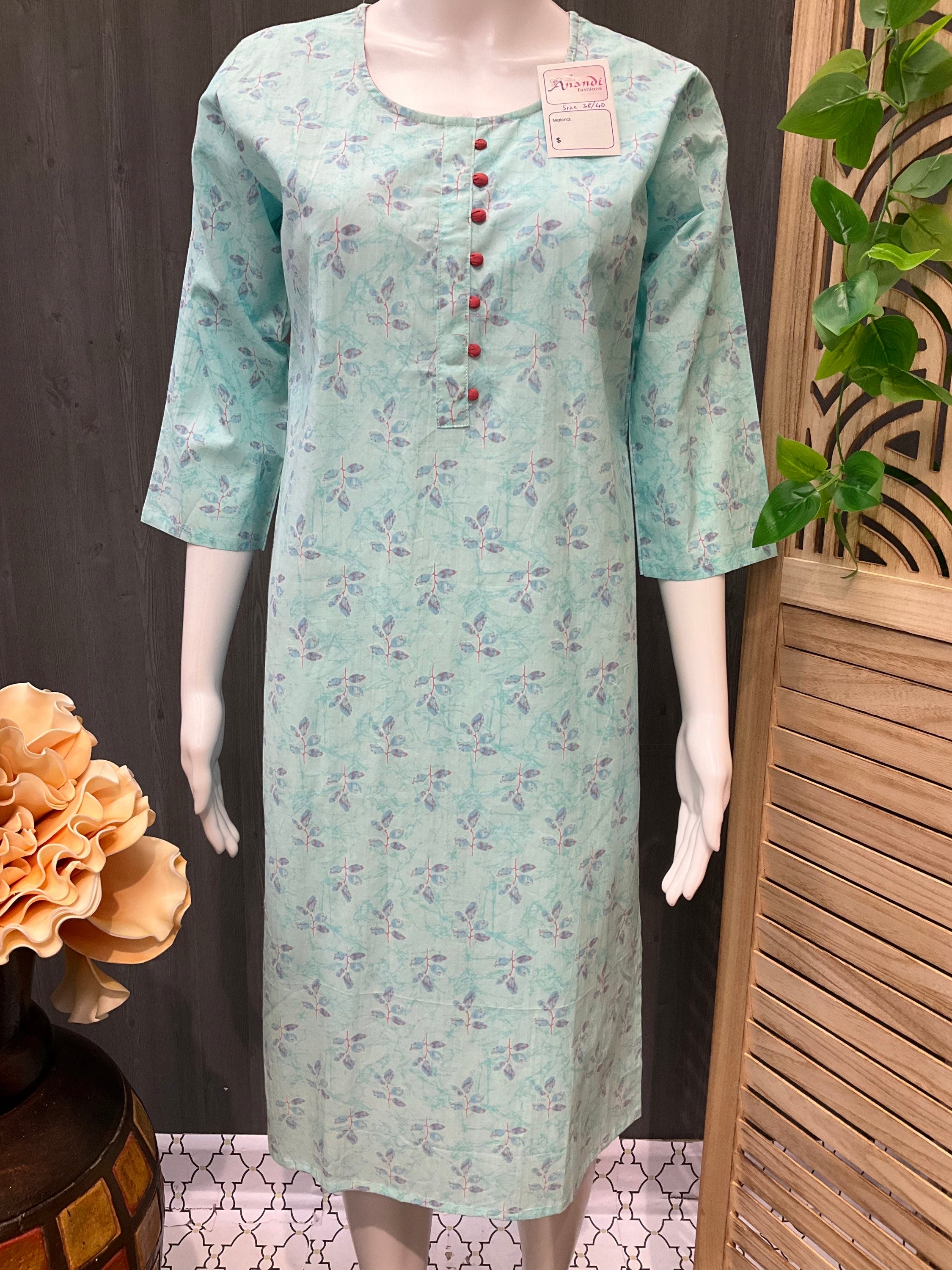 Pure Cotton Blue Kurti - Size 38/US XS image 2