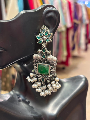 Premium Quality Oxidized Earrings with pearl hanging
