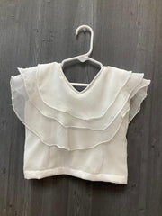 Purple- Toddler Girls Pavadai set with stylish white top