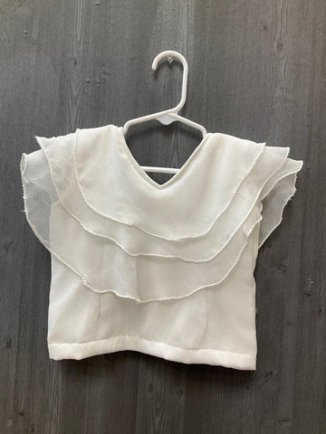 Purple- Toddler Girls Pavadai set with stylish white top