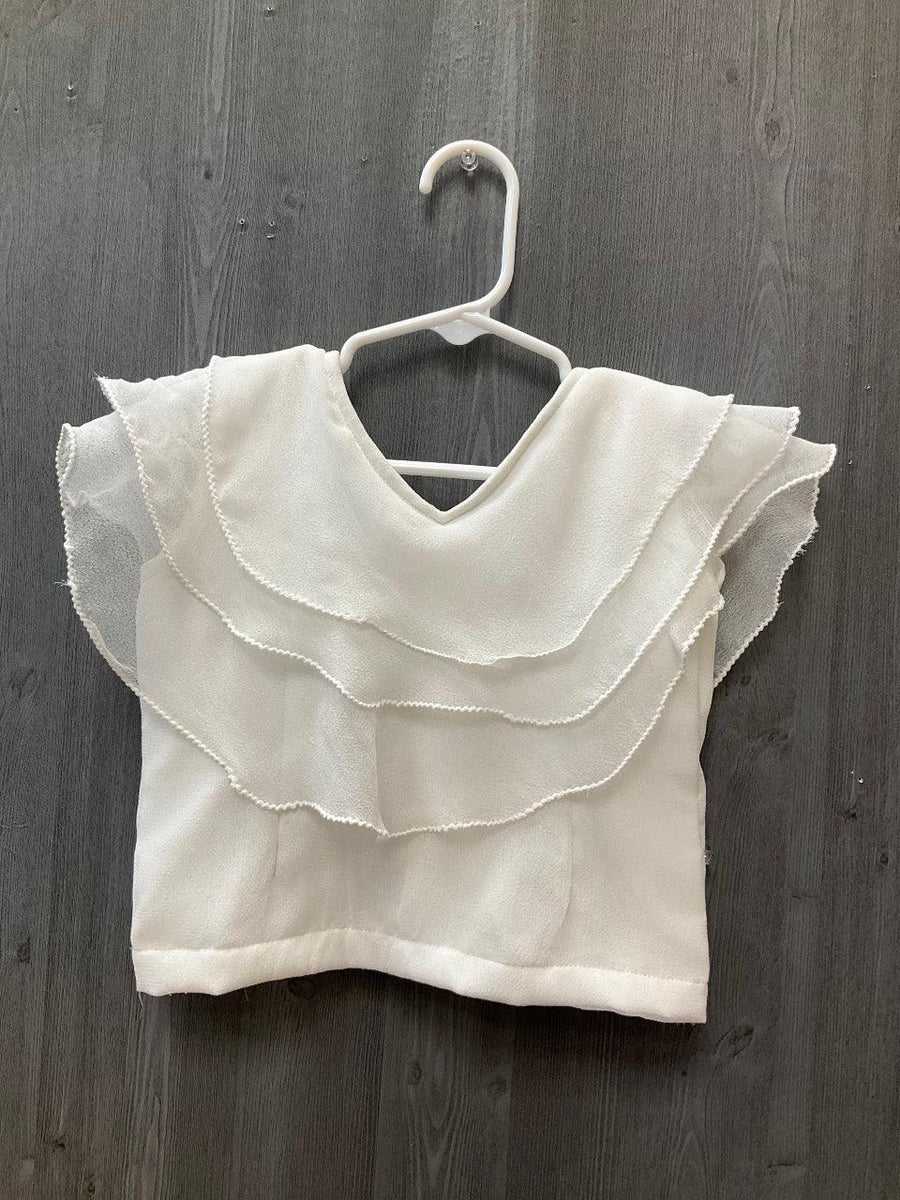 Purple- Toddler Girls Pavadai set with stylish white top