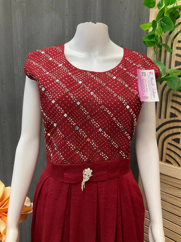 Long Party Wear Dress - Elegant Ethnic Gown for Special Occasions