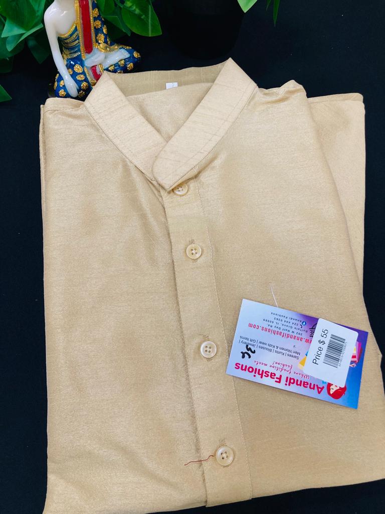 Men Kurta Pajama -Light Yellow Kurta with Matching Pajama image 0