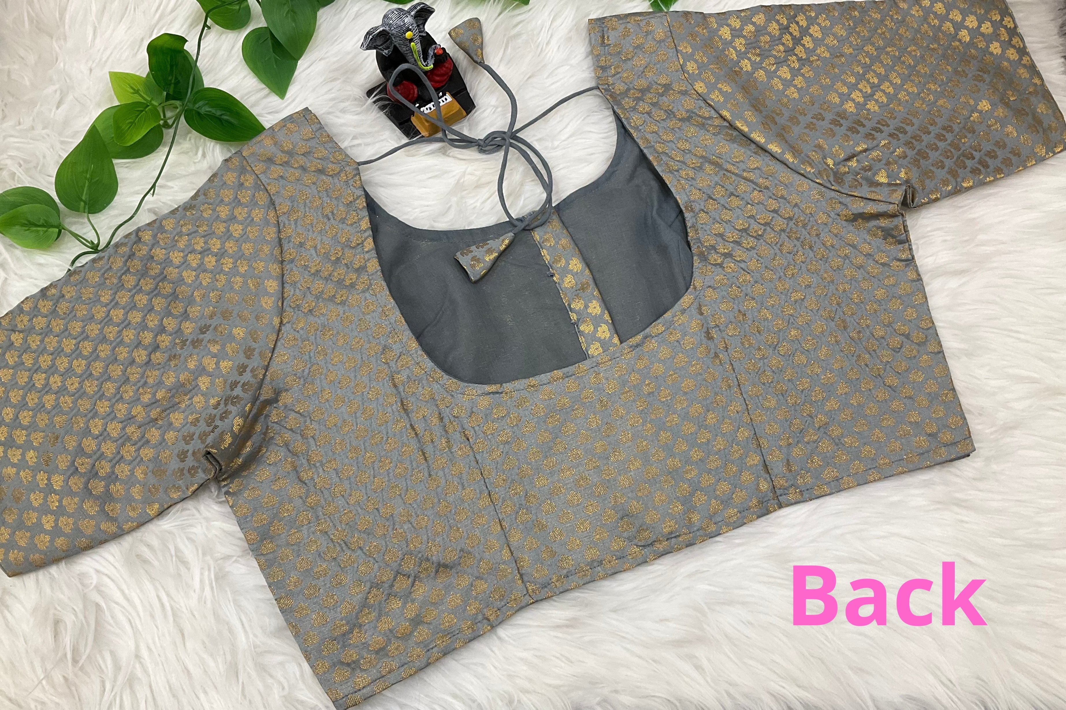Plus Size Blouses - Rawsilk gray blouse- Size 46 image 2