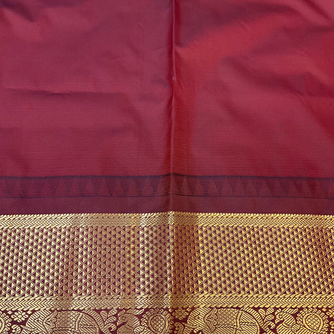 Half white/Cream color- Semi Gadwal Pattu Saree