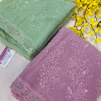 Cocktail Party Wear Sarees- shimmery Chiffon sarees