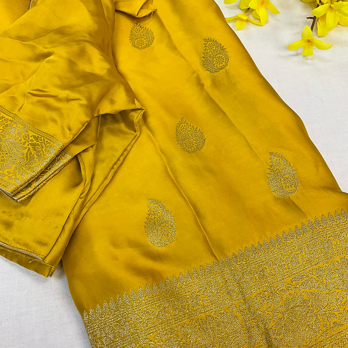 Mashru Silk Saree with stitched blouse
