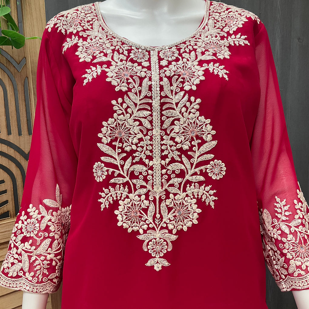 Size 44-Georgette Party Wear Lehenga set with Peplum Top