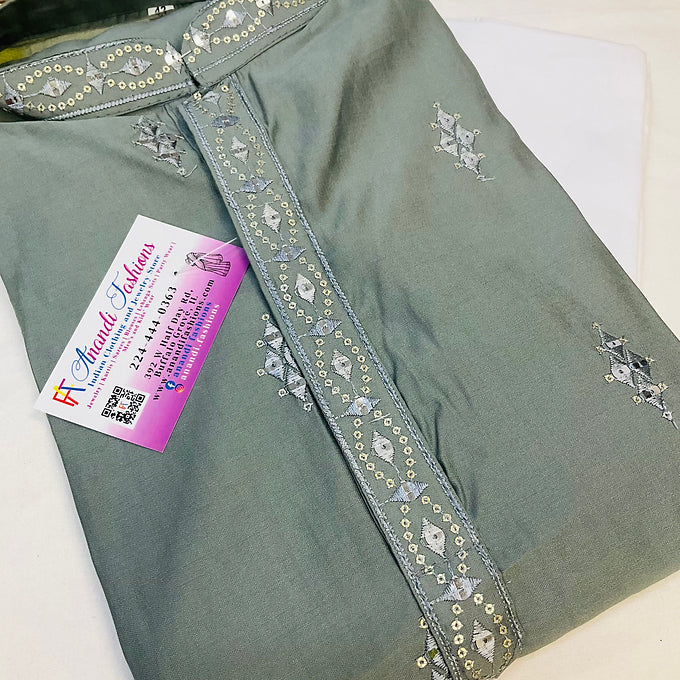 Grey men’s kurta set -size 42