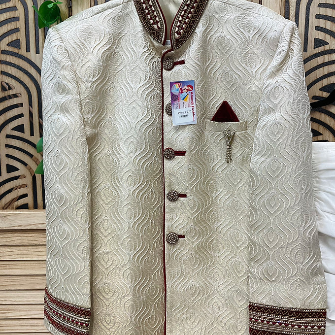Men’s bridal wear sherwani with jodhpuri pants fits size 42 -NP