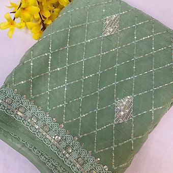 Pastel Colors Cocktail Party Wear Shimmery Chiffon Saree - Soft & Elegant