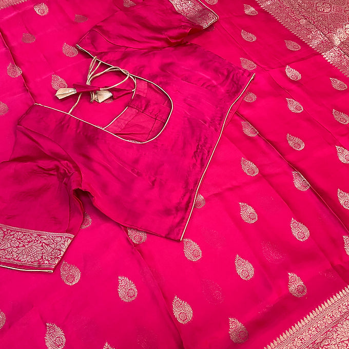 Mashru Silk Saree with stitched blouse