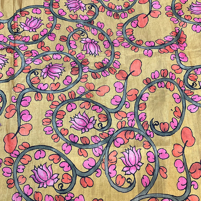 Fancy Kalamkari Saree in Pink & yellow