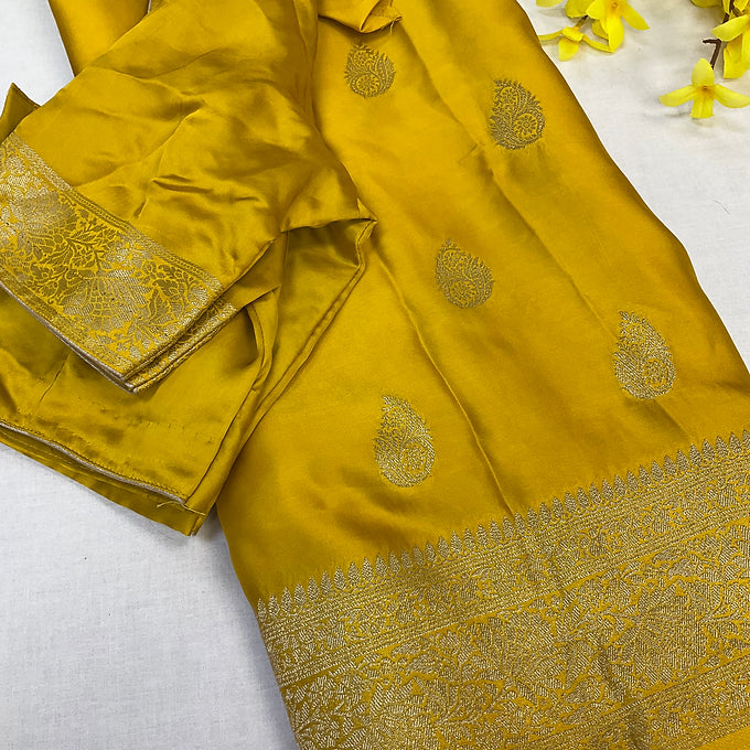 Mashru Silk Saree with stitched blouse