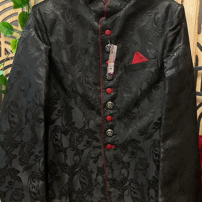 Men’s  Black sherwani with jodhpuri pants fits size 38