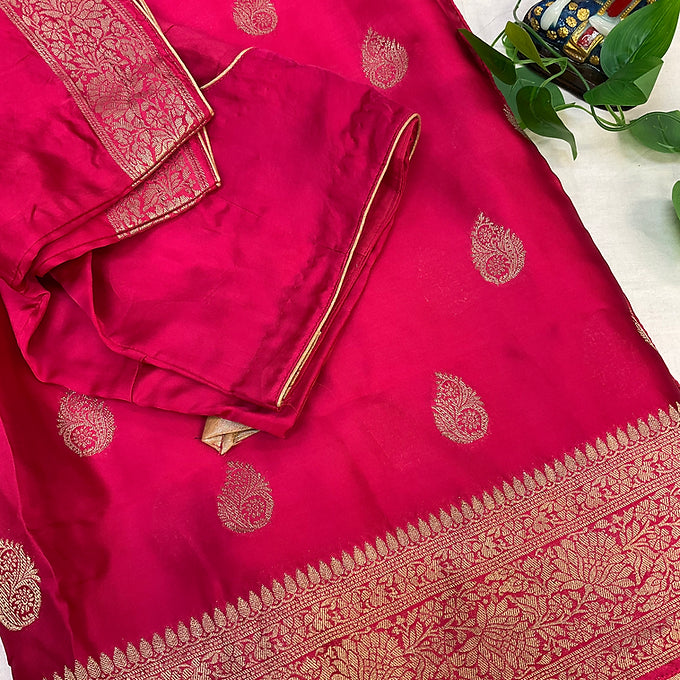 Mashru Silk Saree with stitched blouse