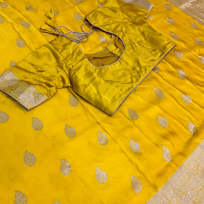 Mashru Silk Saree with stitched blouse