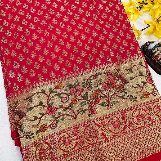 Benarasi saree with stone work