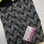 Black Chikankari kurta set for men - size 42