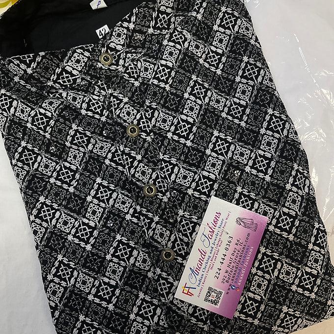 Black Chikankari kurta set for men - size 42