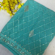 Pastel Colors Cocktail Party Wear Shimmery Chiffon Saree - Soft & Elegant