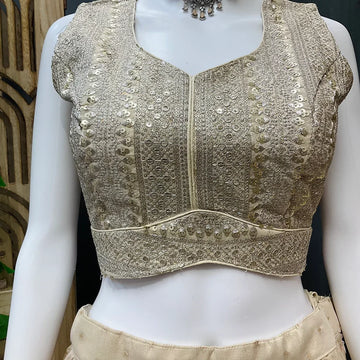 Half White Tissue Lehenga Set - Party & Wedding Wear