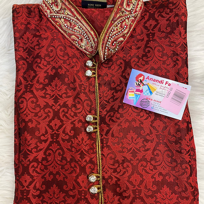 Maroon Color- Men’s Silk kurta