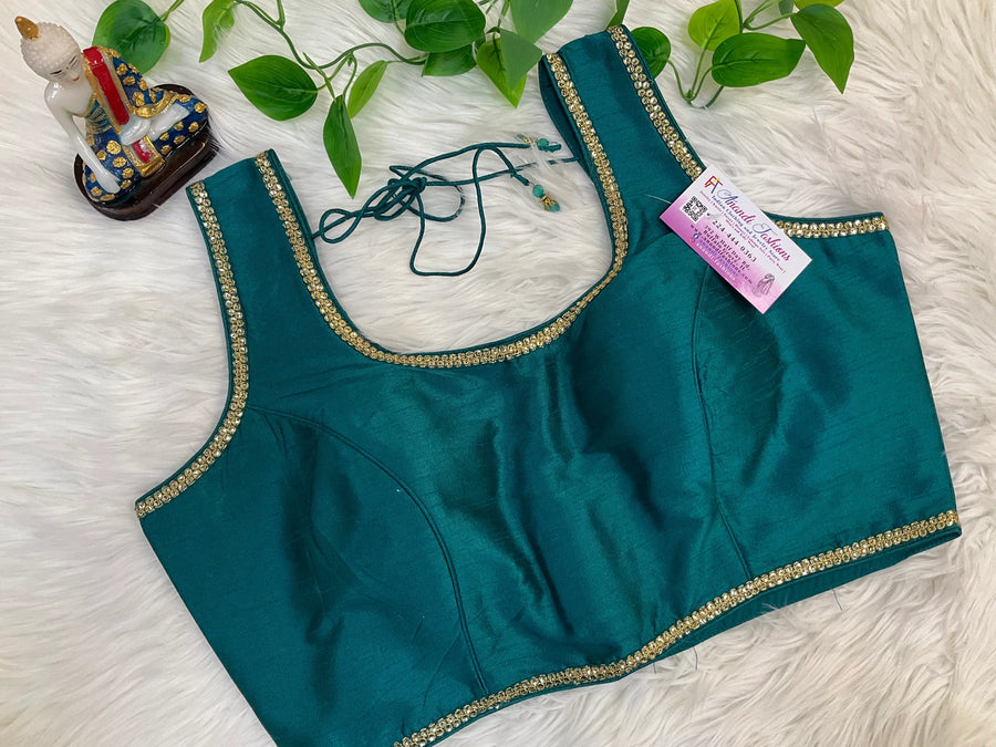 Sleeveless Raw silk blouses