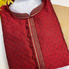Size 46- Maroon Mens Kurta - Jacquard silk men’s kurta set