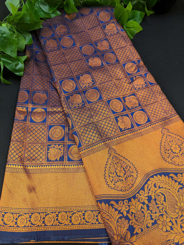 Pure Silk Saree - Copper Zari Work Traditional & Trendy 7 Colors