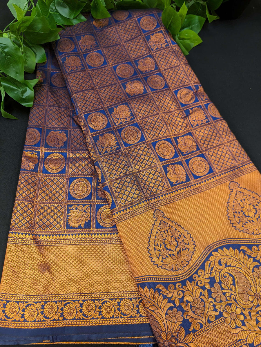 Pure Silk Saree - Copper Zari Work Traditional & Trendy 7 Colors