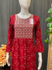 Rayon Kurti  with Sequence work