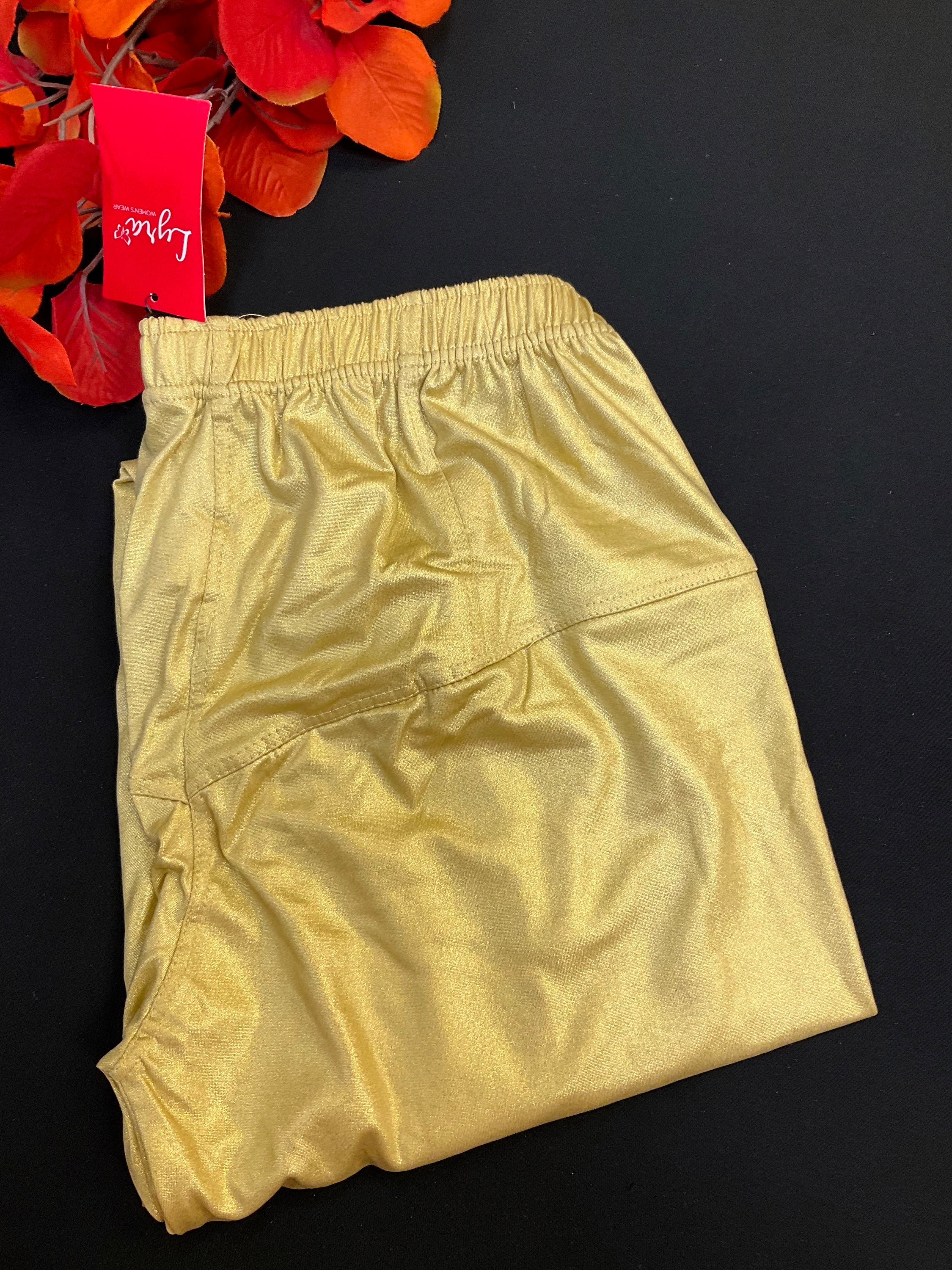 Shimmery Gold Stretchable Leggings  image 1