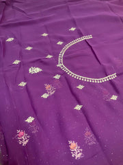 Fancy Party Wear Georgette Saree - Elegant Lightweight Saree