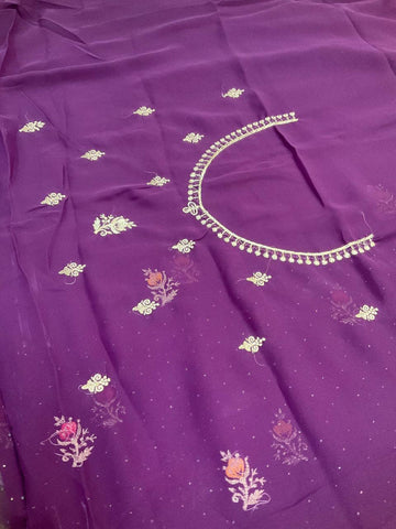 Fancy Party Wear Georgette Saree - Elegant Lightweight Saree