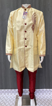 Sherwani - Party wear Mens Sherwani with Contrasting Pant