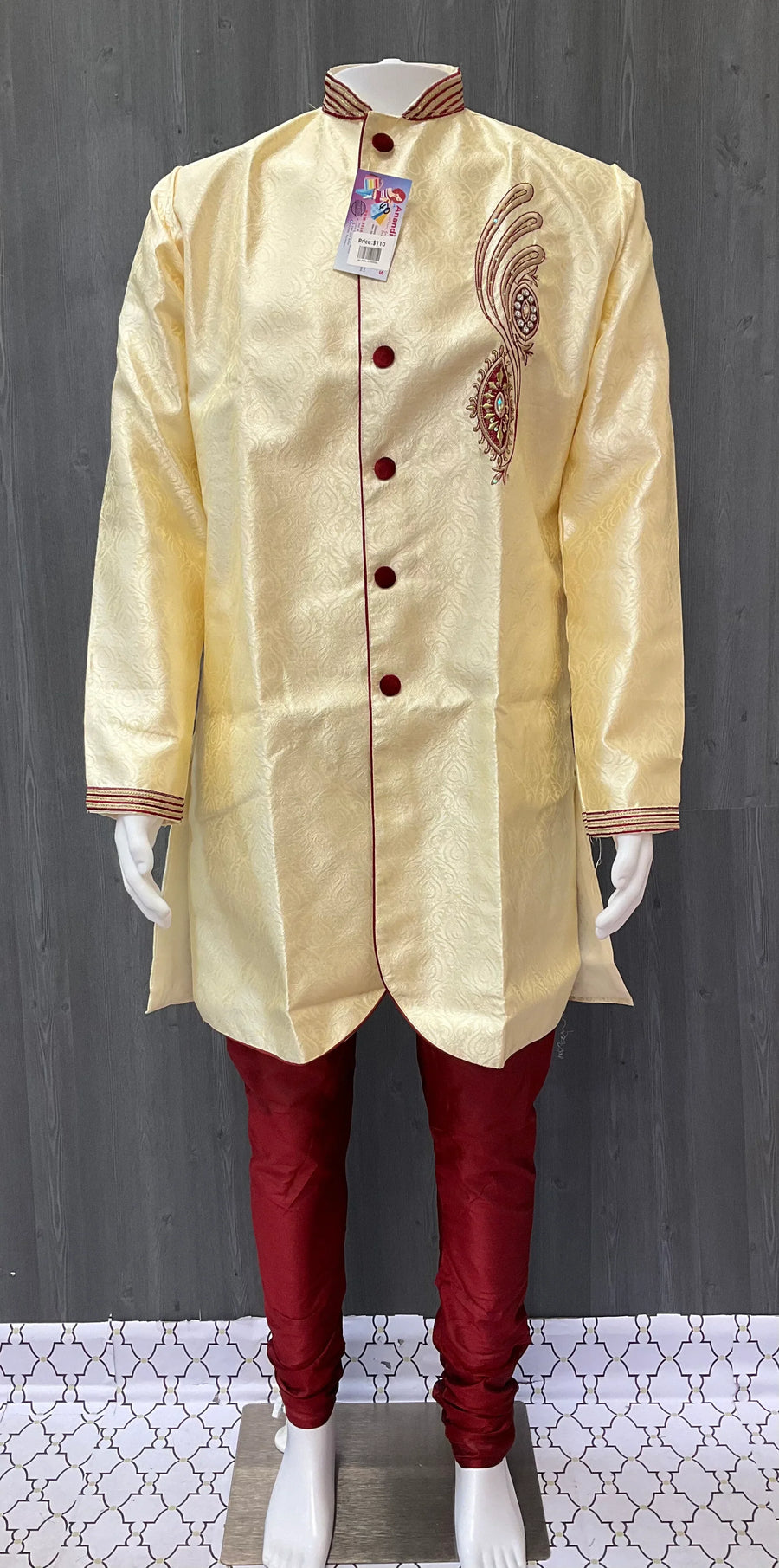 Sherwani - Party wear Mens Sherwani with Contrasting Pant
