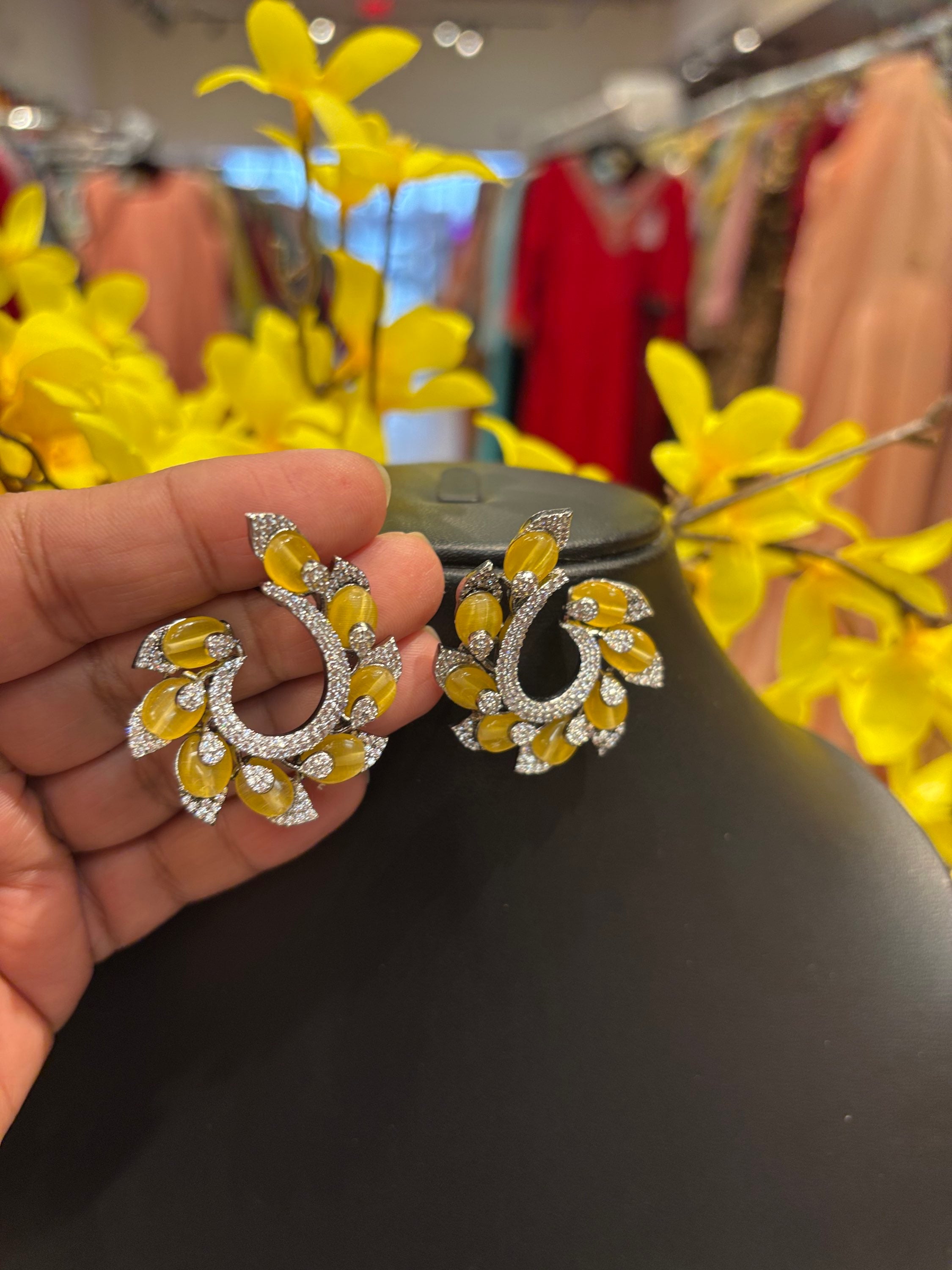 Designer Earrings with Monalisa Beads image 3