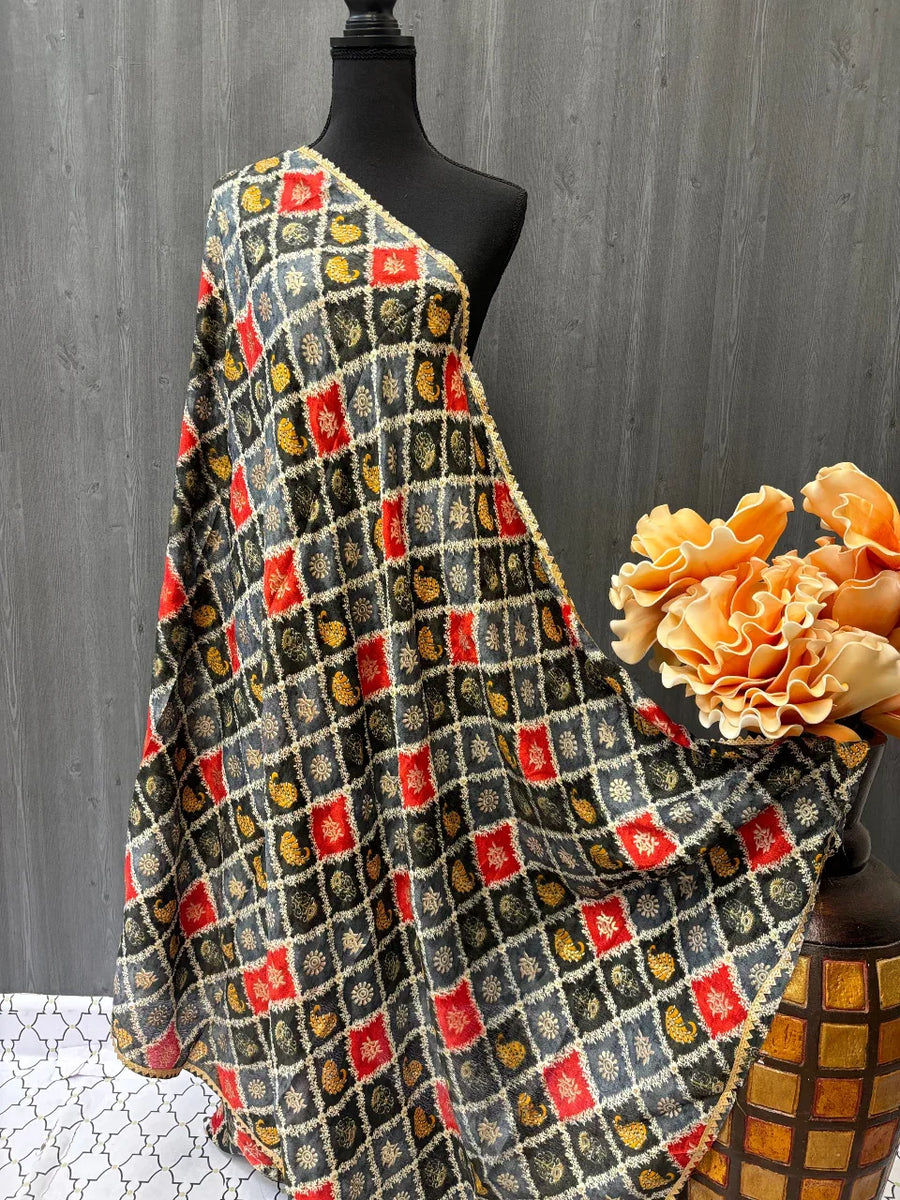 Chinon Dupatta - Multicolor Elegant and Stylish Dupatta