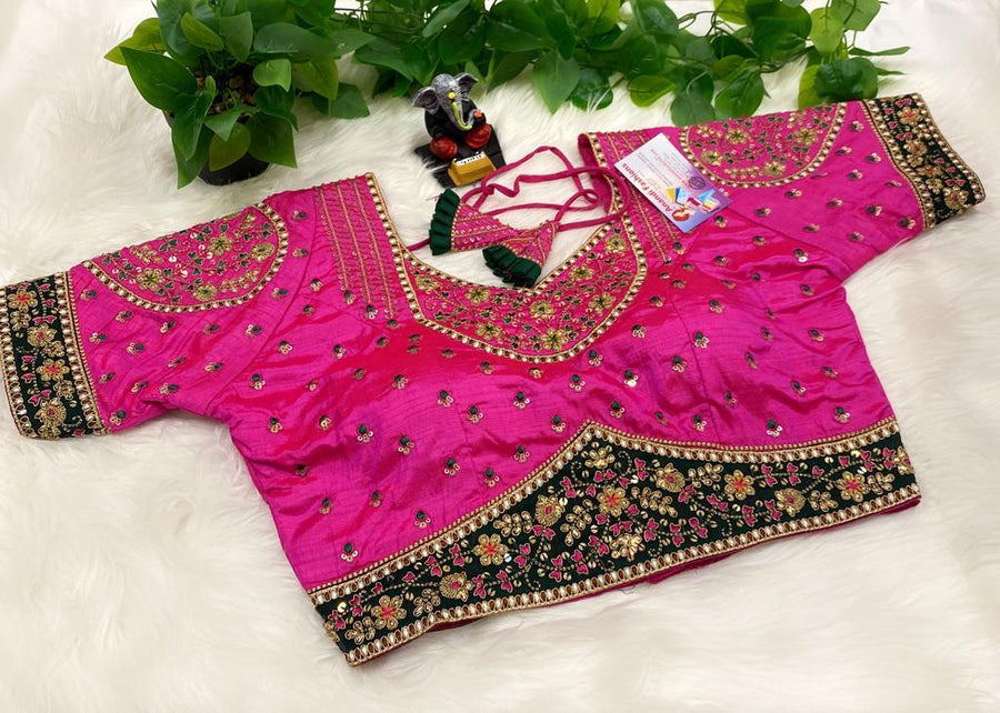 Vibrant Multi Colors Work blouse - Size 40