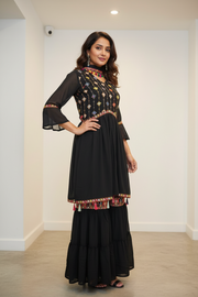 Black Sharara Dress Subtle and Timeless Sharara Set