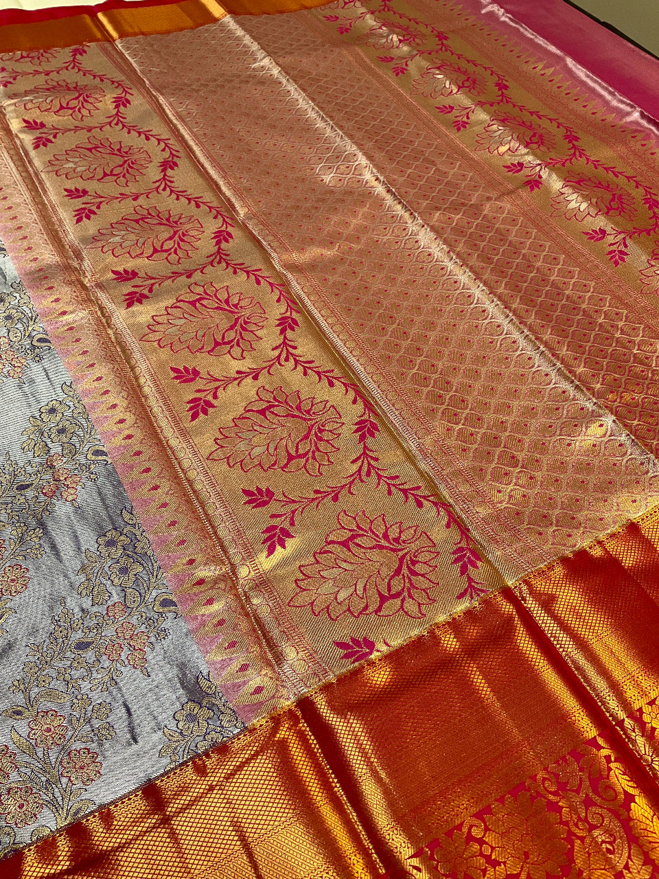 Purple Color-Semi silk Kanjeevaram saree image 3
