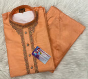 kurta pajama for men - Vibrant Colors Silk Mens Kurta with Embroidery