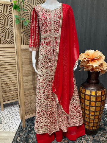 Heavy Party Wear Long Top Lehenga Set - Wedding & Festive