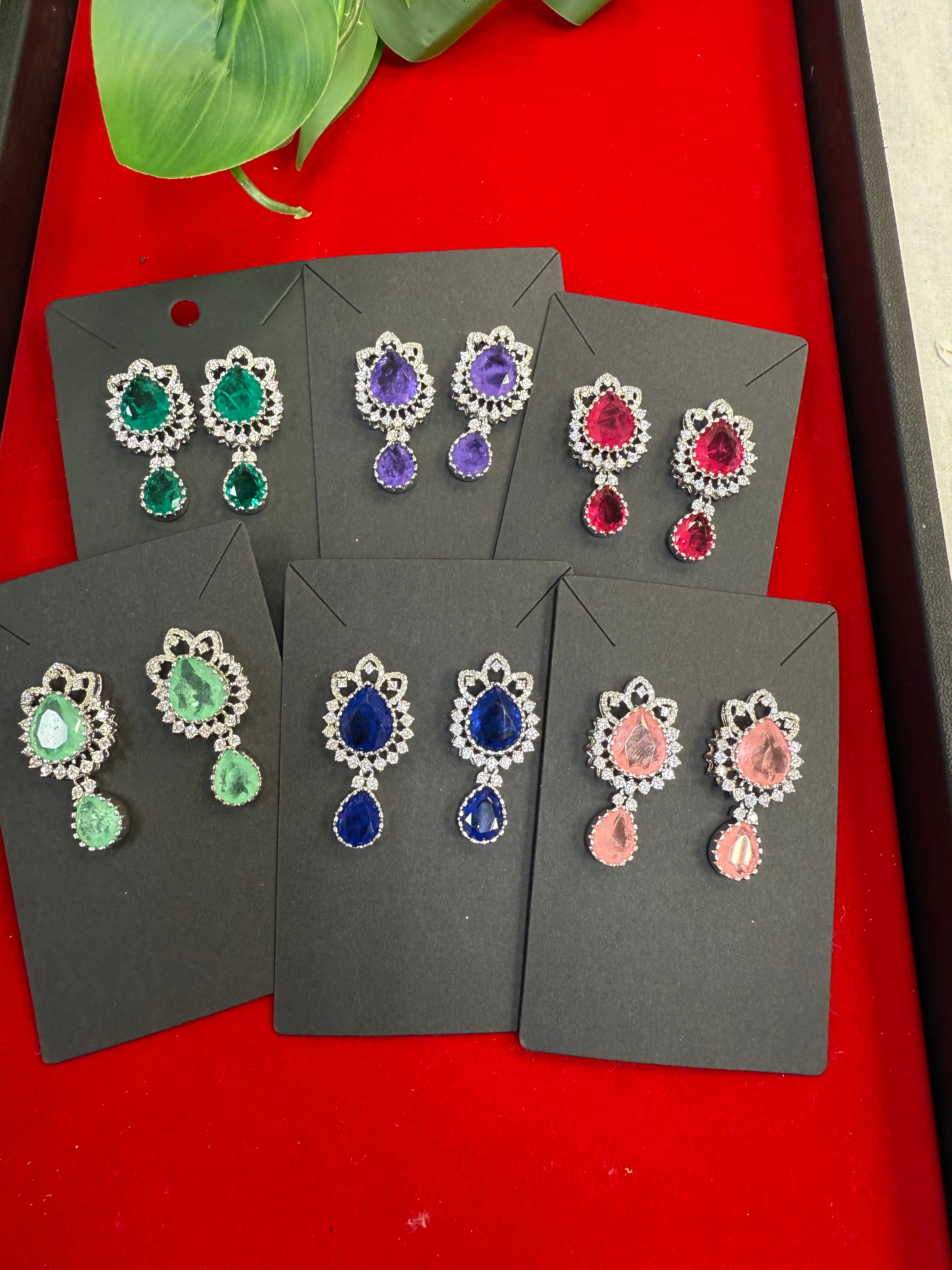 Silver Finish CZ Earrings/Studs image 0