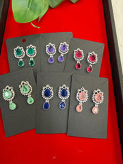 Silver Finish CZ Earrings/Studs