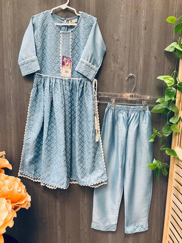 Kids Dress - chikankari palazzo set